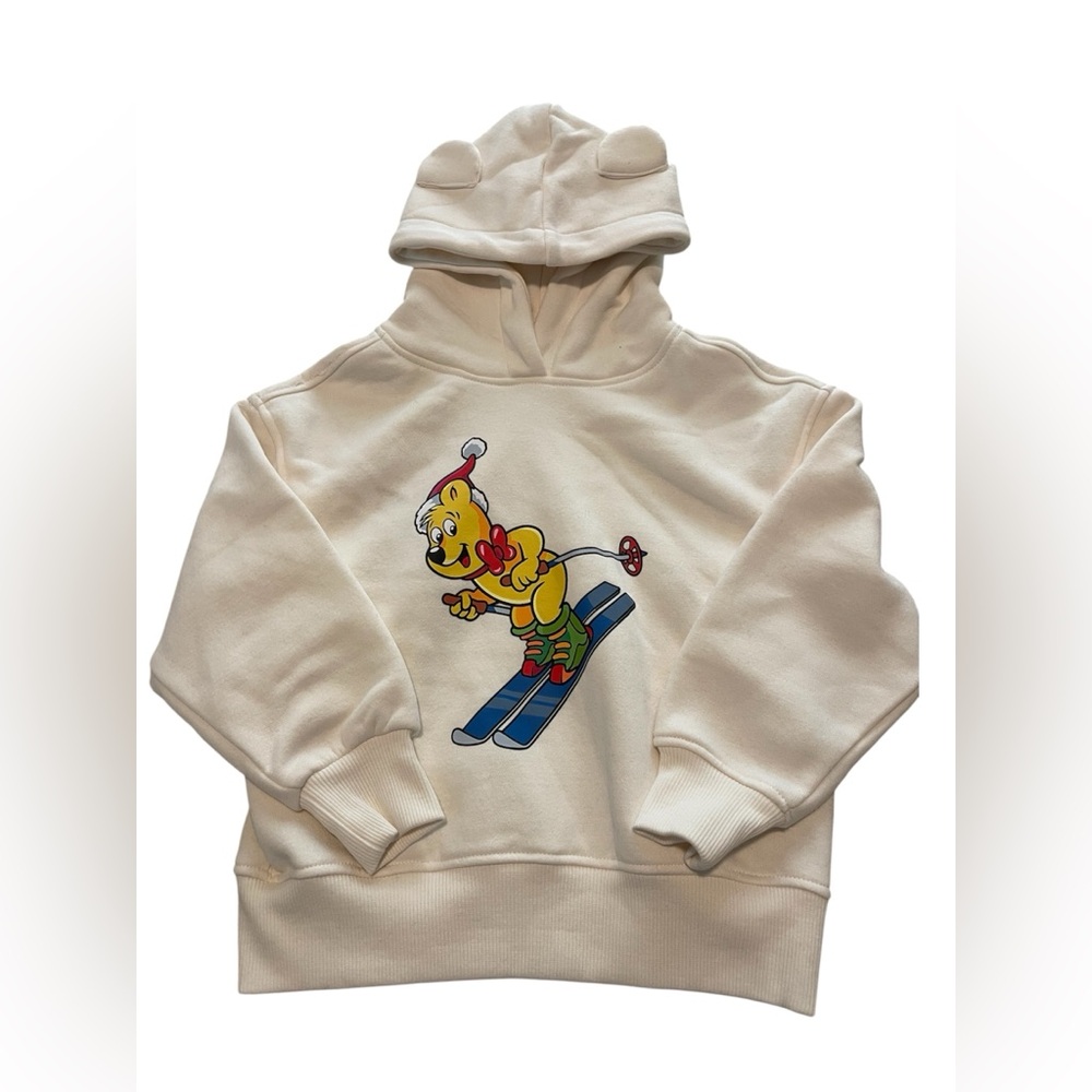 HARIBO Cream Hoodie with Skiing Bear - Kids